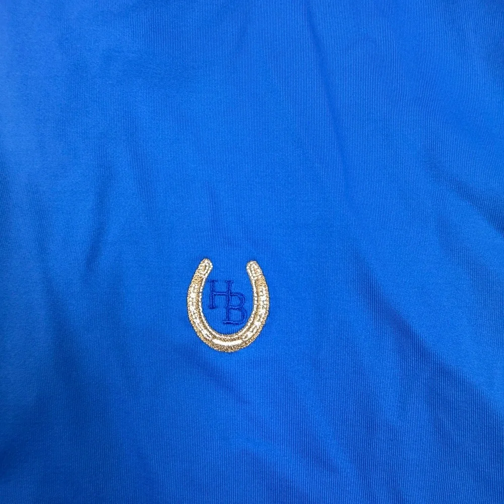 FootJoy Golf Vest Mens L Blue Quarter Zip Horseshoe Logo Performance Sleeveless